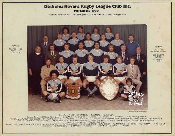 Otahuhu Rovers Rugby League Premiers Team 1979